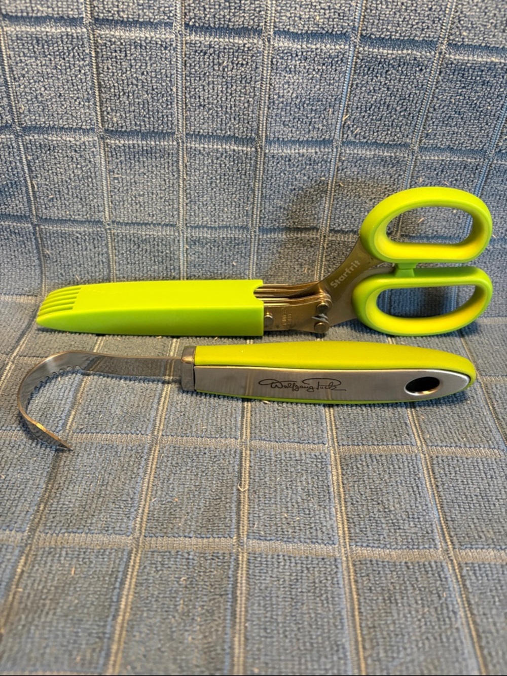 Wolfgang Puck Citrus Peeler & Starfrit Multi-Blade Kitchen Scissors Lime Green